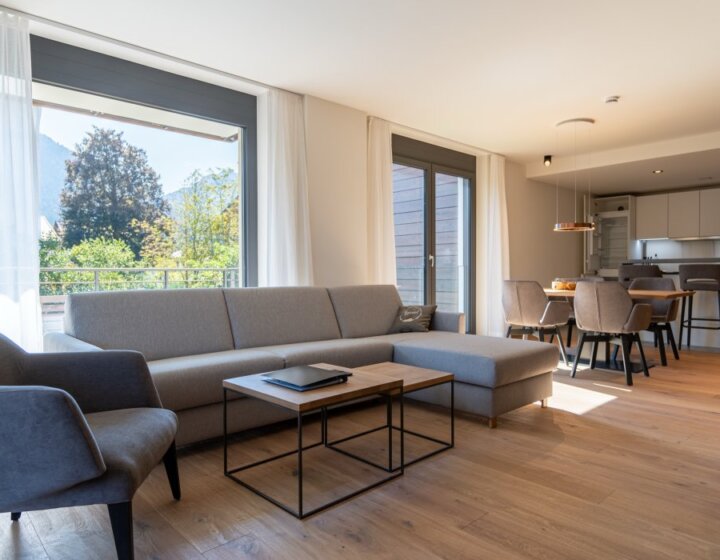 Designer-Schlafsofa in einer Wohnung der Villa Alpjuwel